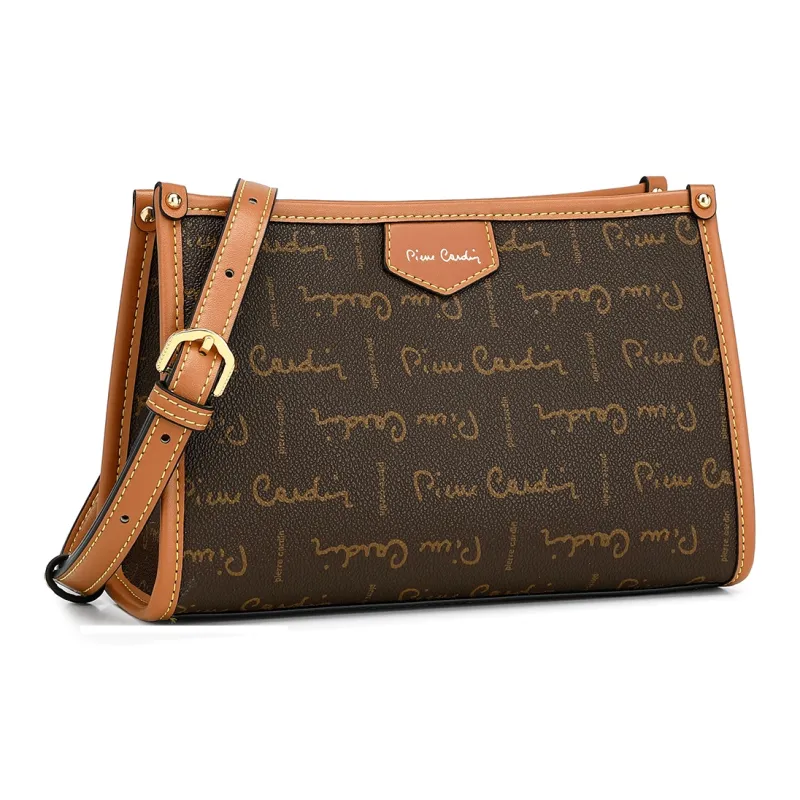 PIERRE CARDIN PVC Shoulder Bag, Crossbody Bag Regular Women's Coffee/Beige-1