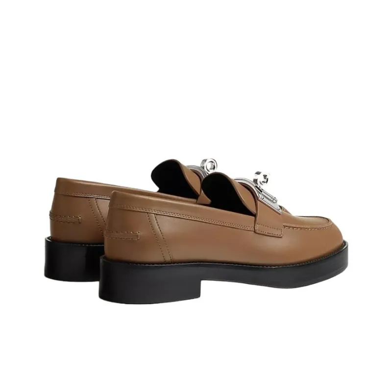 HERMES Loafers Women's Brown-3