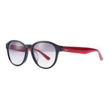 LACOSTE Plate Frame Round Sunglasses Unisex Black