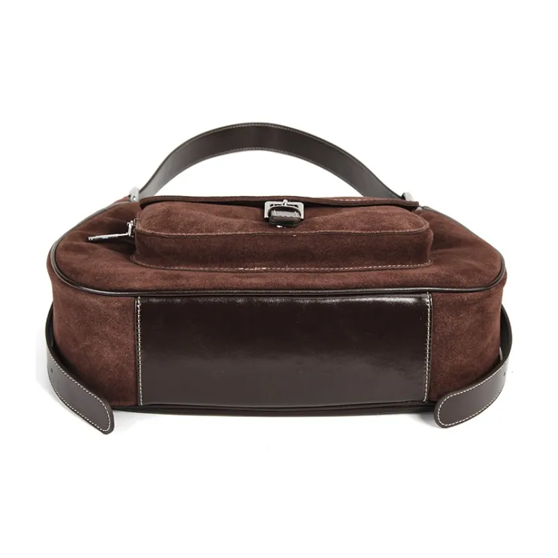 YOCAMU Cow Leather Shoulder Bag Women's Brown-10