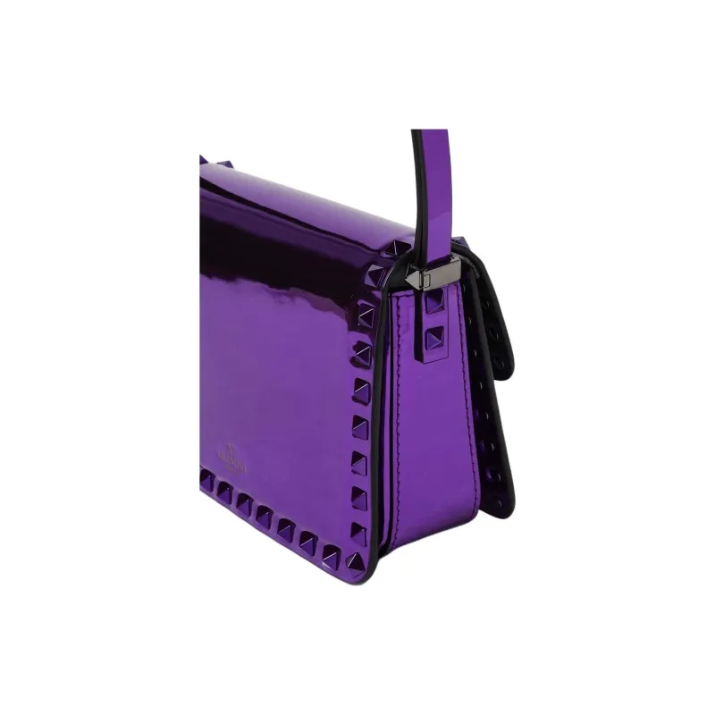 Valentino Metal Leather One Shoulder Handbag Mini Women's Electric Glow Purple-2