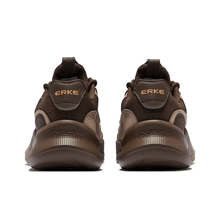 Erke Derivation 2V2 Height Increasing Coverage Low Top Chunky Sneakers Men's Taupe Dark Rosewood-3