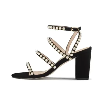 Stuart Weitzman/SW Perrine Strap Sandals 7.5cm Women's Black