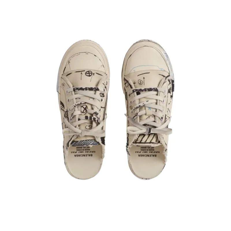 Balenciaga Paris Closed Toe Slippers Women's Beige-2