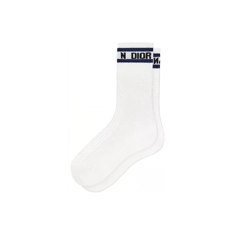 DIOR SS23 Mid Calf Socks Women's 1 Pack White-0