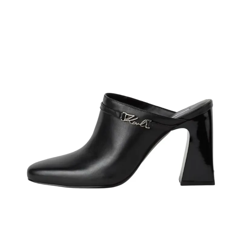 KARL LAGERFELD / Karl Lagerfeld Jeans Astra Nova Singia Trim Leather Mules Women's-0