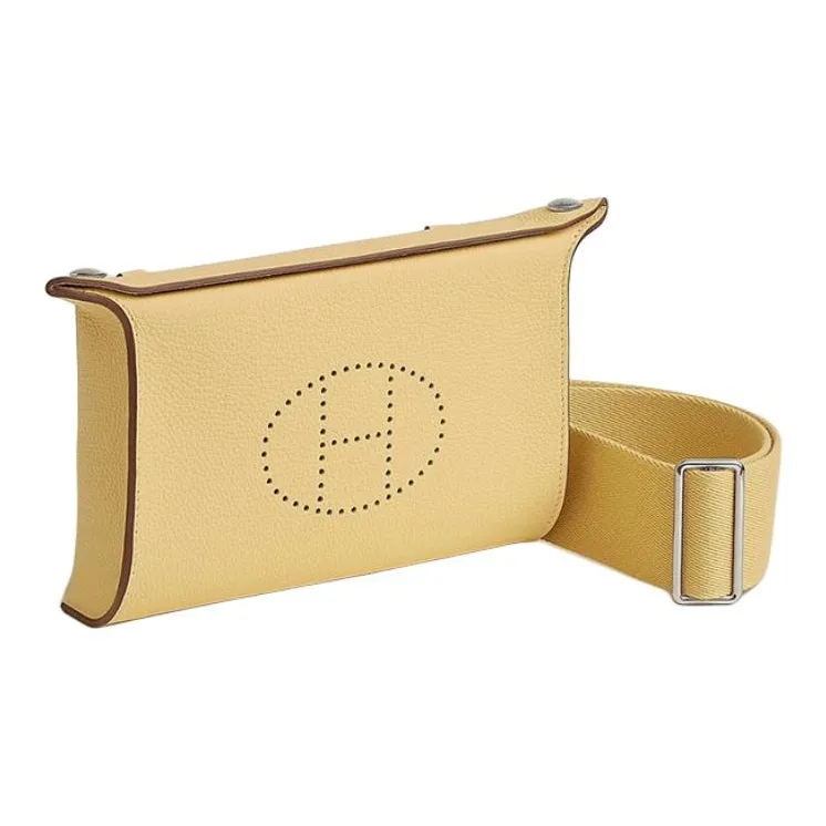 HERMES Videpoches Togo Calfskin Shoulder Bag Crossbody Bag Men's 1Z Jaune Poussin Chick Yellow-1