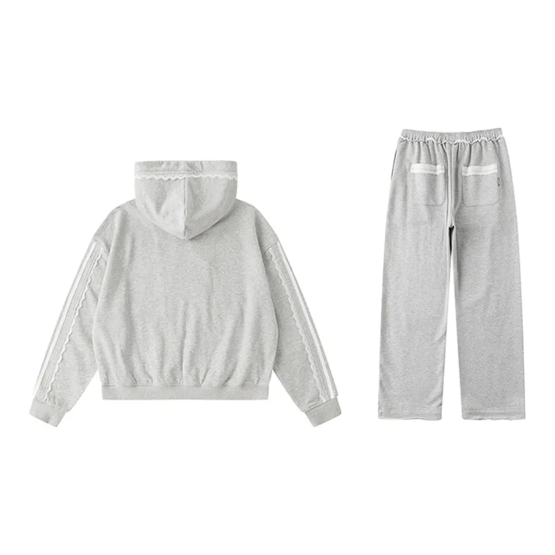 LAMLICKA Sweatshirt Set Unisex Gray-1