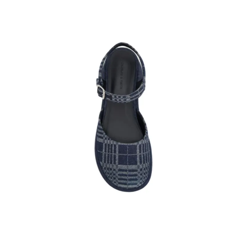 CHARLES&KEITH Small CK Gothic Lolita Style Strap Sandals 5.2cm Women's Black/Pink White Chalk/Brown/Dark Blue-15