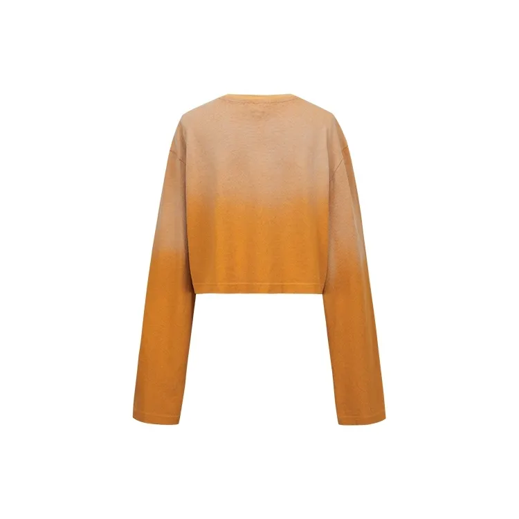 URBAN REVIVO Drop Shoulder Sleeve T Shirt Women's Orange-1