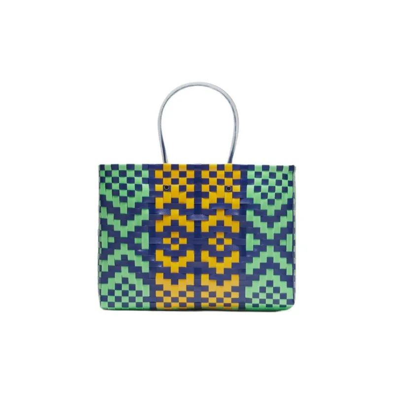 MARNI Polypropylene Plastic Basket Bag Tote Bag Shopping Bag Handbag Small Size Women's Green/Multicolor/Blue-3