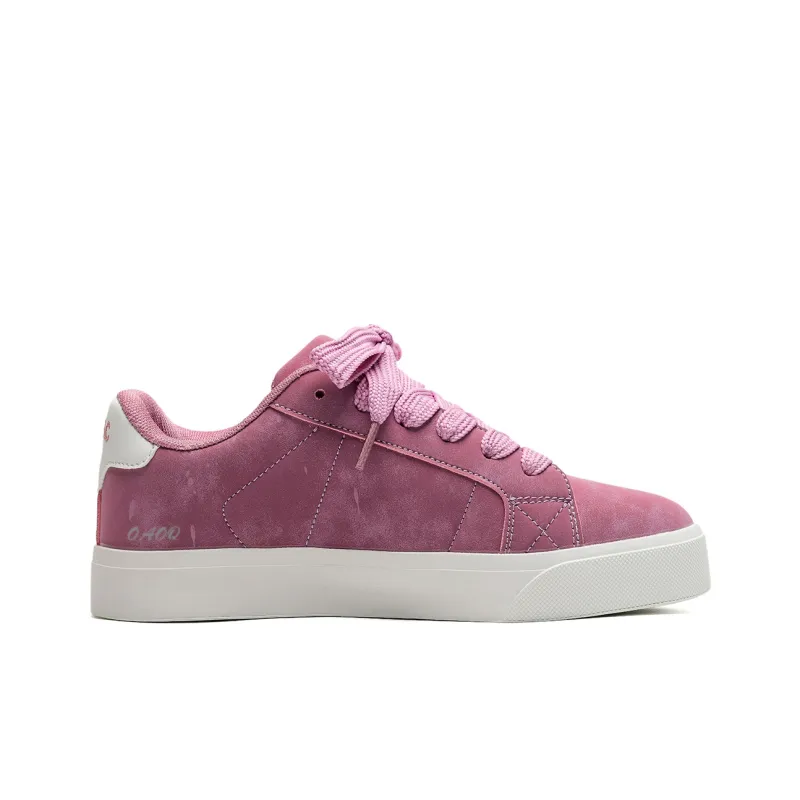 OAOQ Wear resistant And Lightweight Low Top Skateboard Shoes Unisex Dusty Pink-2