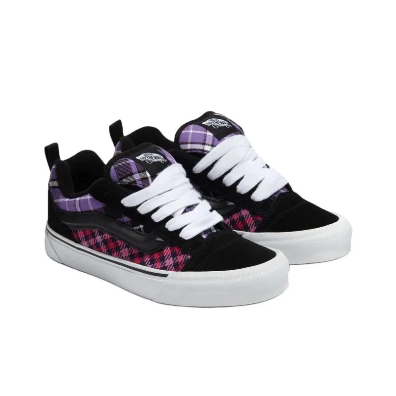 Vans Knu Skool Anti Slip Wear Resistant Low Top Skateboard Shoes Unisex Black Purple-1
