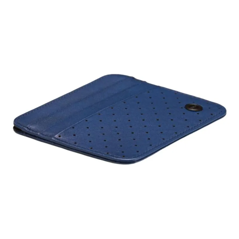 BVP Cow Leather Card Holder Unisex Blue-4
