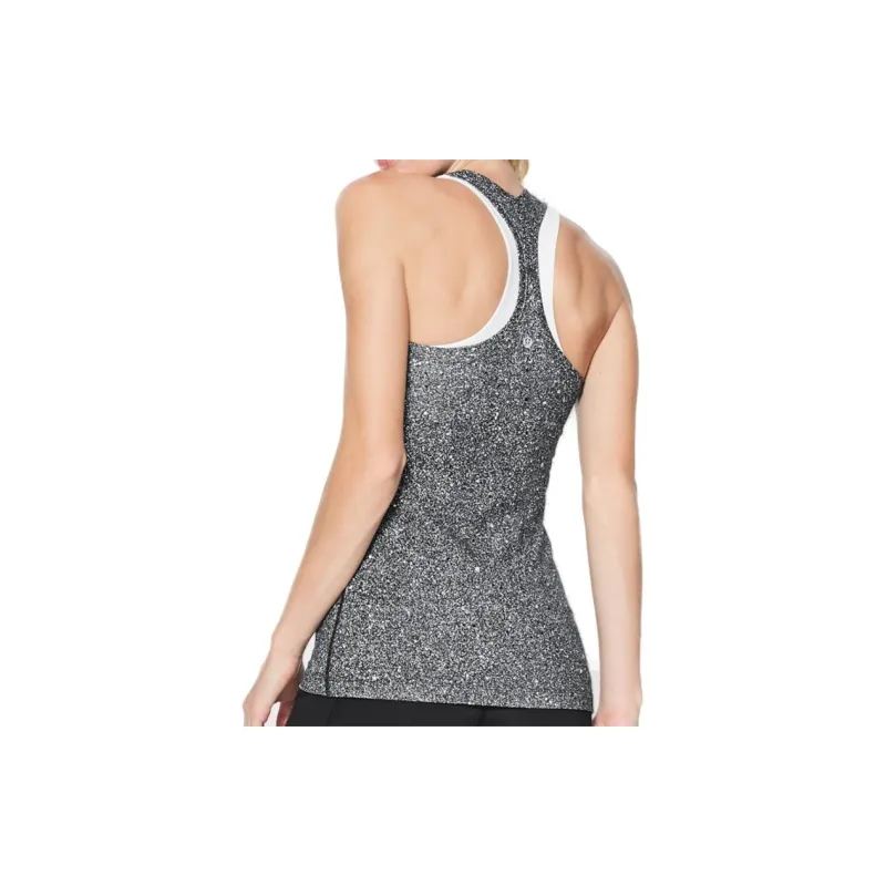 Lululemon Cool Racerback Sport Vests Women's Black/White Snowflake-1