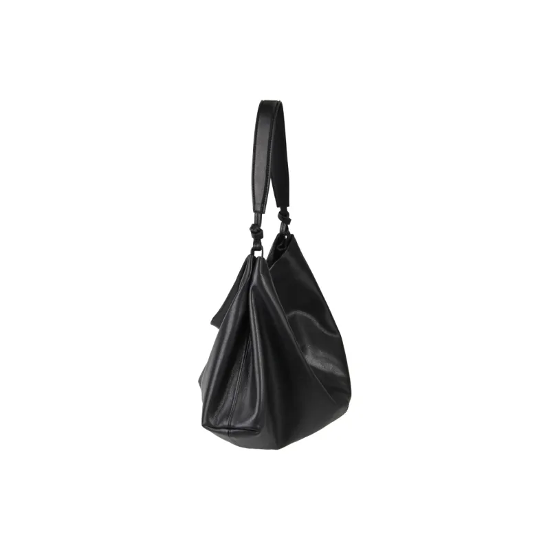 YOCAMU Top Grain Cow Leather Tote Bag Shoulder Bag Women's Black-2