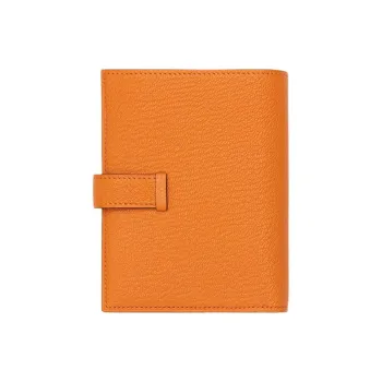 HERMES Bearn Mysore Goat Skin Wallet Women's 93 Orange Hermes Orange/Orange