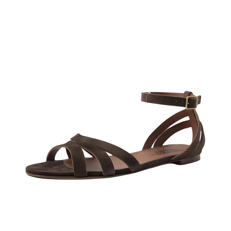 MICHEL VIVIEN Camargue Strap Sandals Women's Dark Brown-2