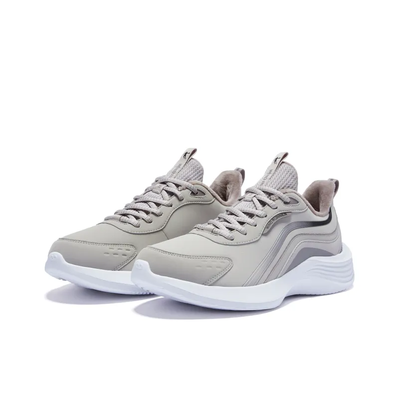 QIAODAN Anti Slip Wear Resistant Low Top Running Shoes Men's Gray-2