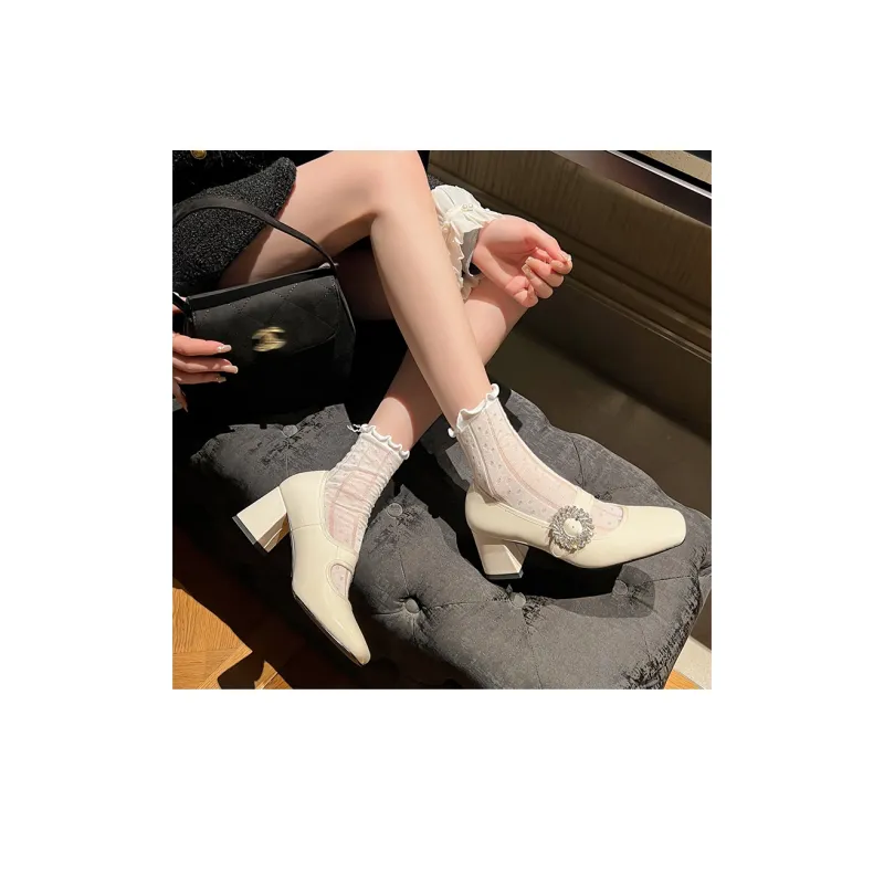 RAPHAEL SONA Chunky Heel High Heels 6.5cm Women's-9