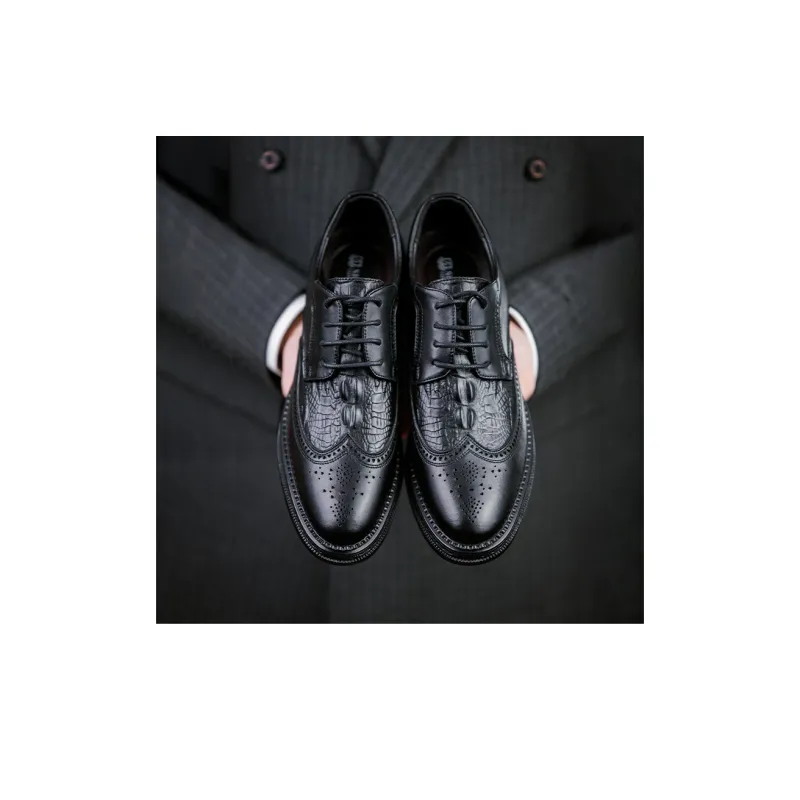 SULEGAO Men's Casual Shoes Men's Black-4