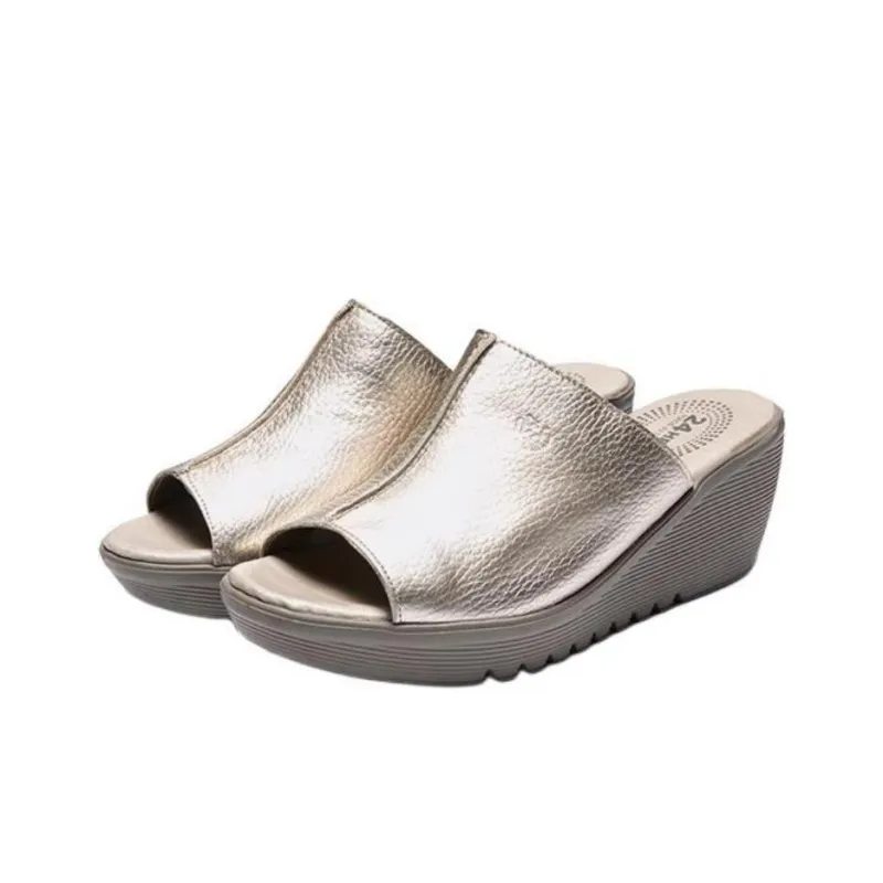 24hrs Slide Slippers 6cm Women's Gold-1