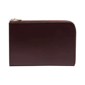 ETTINGER Leather Clutch Large Size Unisex Nut & Tan
