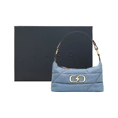 PECO Denim Shoulder Bag Large Size Women's Denim Blue-2