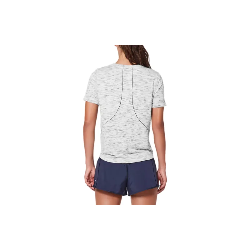 Lululemon Moisture-Wicking Comfortable Running Short-Sleeved T-Shirt Women's Space Dye Gray-White-1