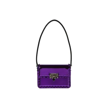 Valentino Metal Leather One Shoulder Handbag Mini Women's Electric Glow Purple