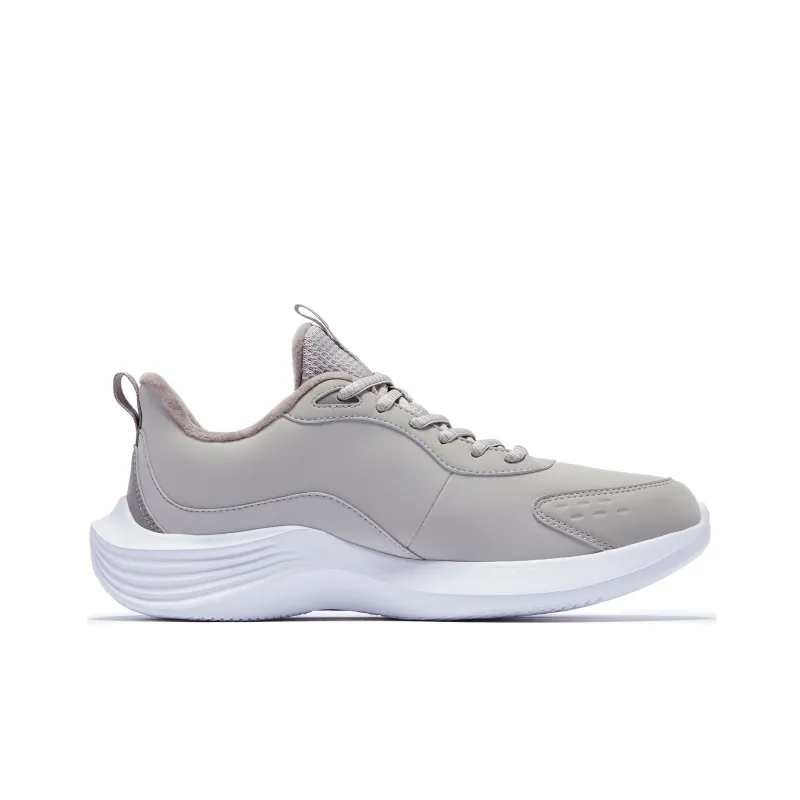 QIAODAN Anti Slip Wear Resistant Low Top Running Shoes Men's Gray-1