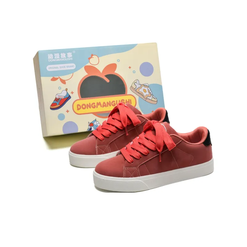 Anime Story Slip Resistant, Abrasion Resistant, Lightweight, Breathable Low Top Skateboard Shoes Unisex Orange Red-0
