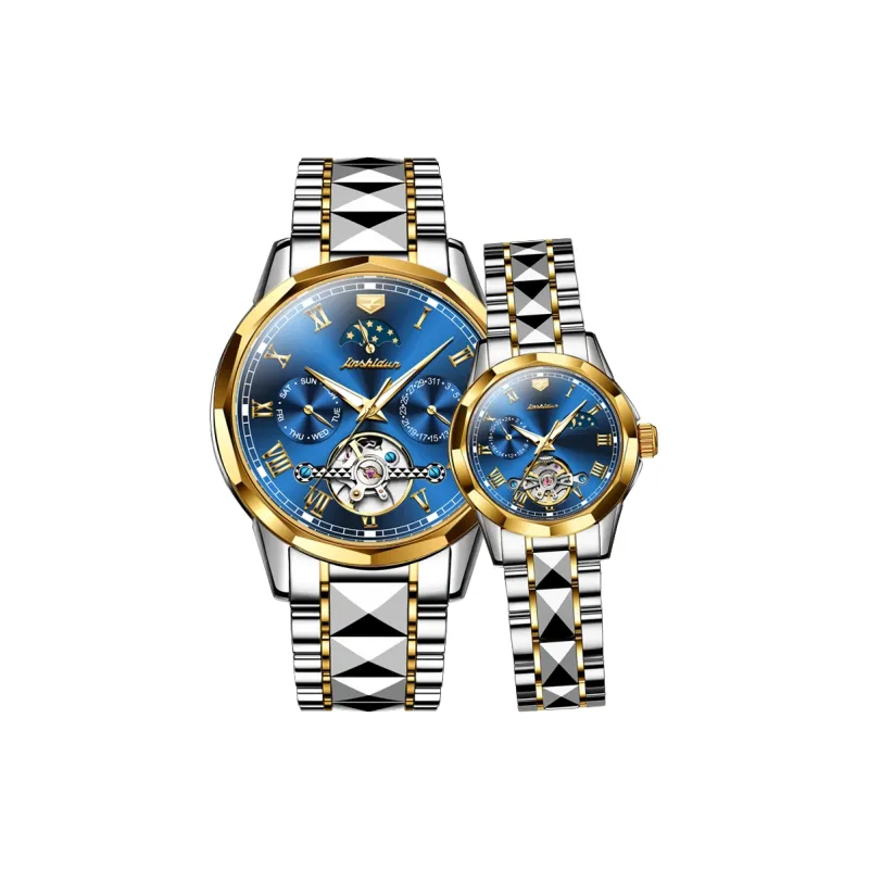 Jin Shi Dun Smart Series JSD.8937N2 Mechanical Movement Stainless Steel Watchband Watch Unisex White Dial-15