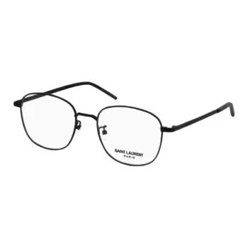 SAINT LAURENT Metal Square Eyeglass Frames Unisex Black