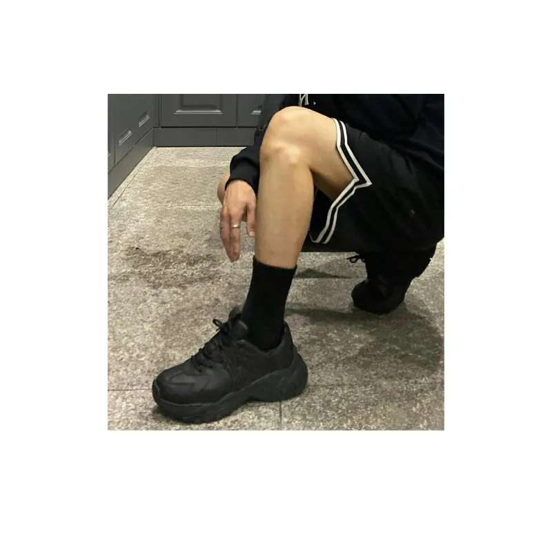 MLB Big Ball Chunky Chunky Sneakers Unisex Low Top Black-6