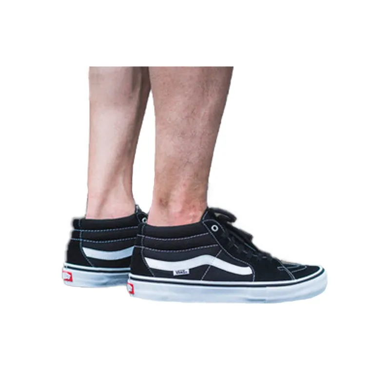 Sk8 Vans Mid Pro 'Black White'-5