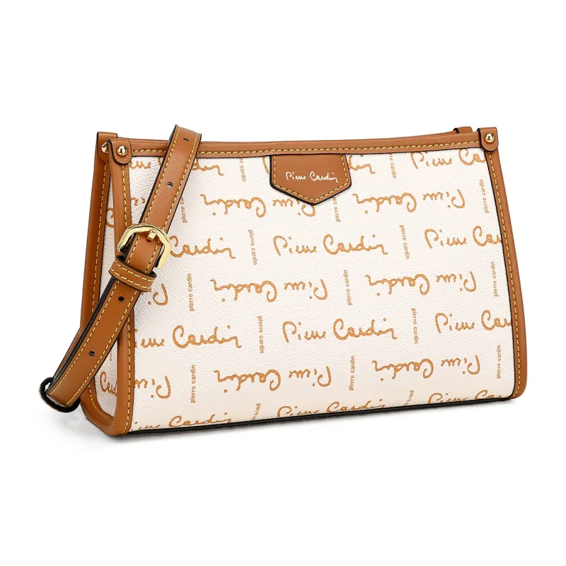 PIERRE CARDIN PVC Shoulder Bag, Crossbody Bag Regular Women's Coffee/Beige-5