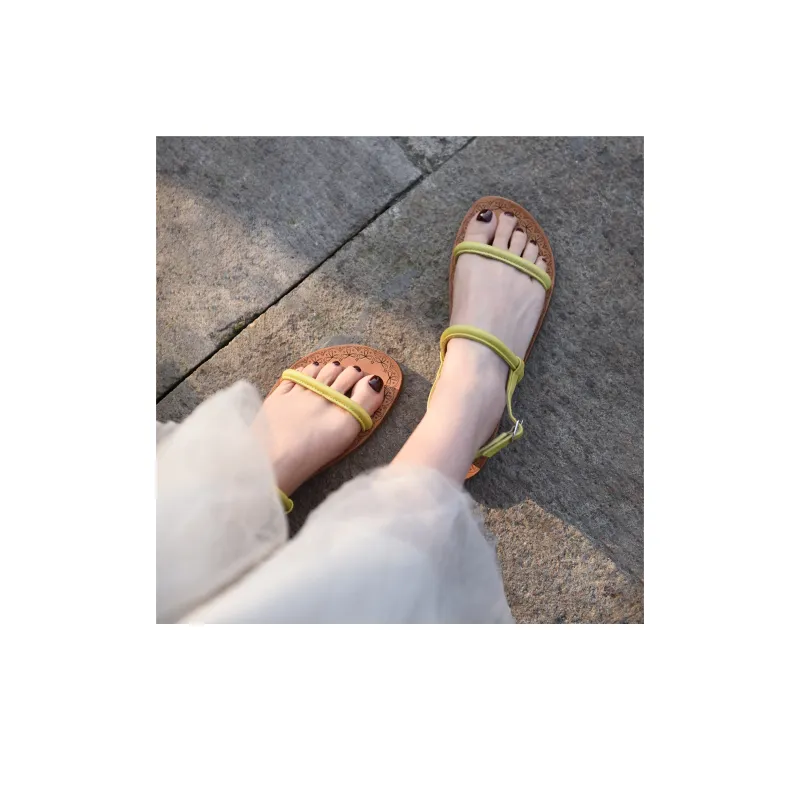 ARTMU Beach Sandals Women's Apricot/Grass Green/Khaki-22