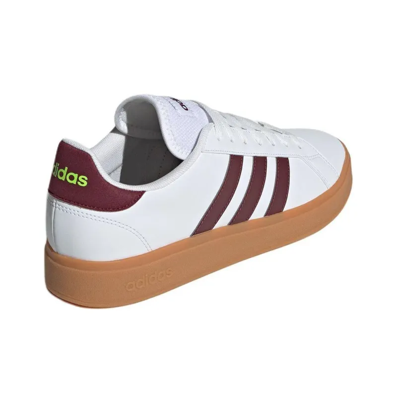 Adidas GRAND COURT Anti Slip Wear Resistant Low Top Skateboard Shoes Men's White-3
