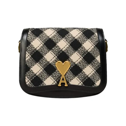 AMI Paris Paris Paris Check-print Shoulder Bag