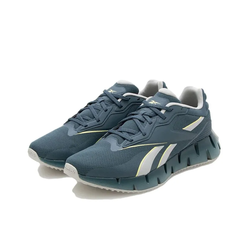 Reebok Zig Dynamica 4 Anti-Slip Wear-Resistant Low-Top Casual Running Shoes Unisex Dark Blue Green-2