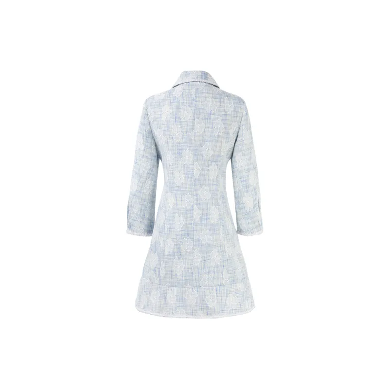 COCOON Parisian Chanel Inspired Style Long Sleeved Dress Women's Jacquard-1