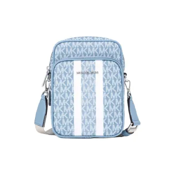 MICHAEL KORS Jet Set Travel Coated Canvas Shoulder Bag Crossbody Bag Medium Size Women's Blue