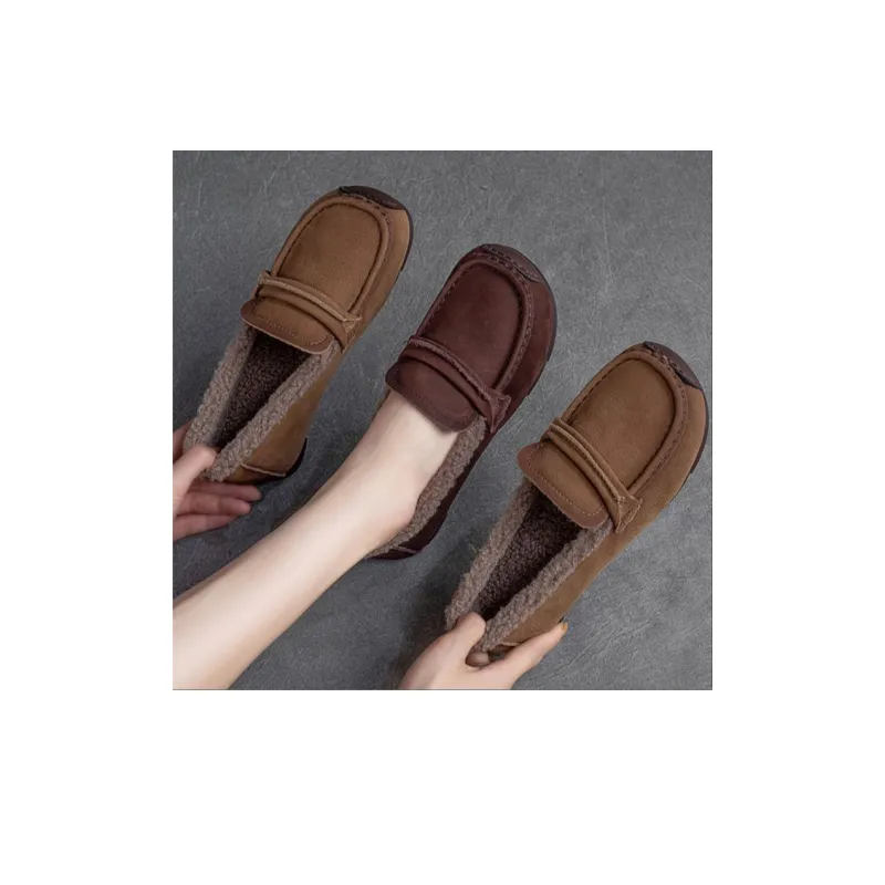 Yao Qia Loafers Women's Khaki/Coffee-10