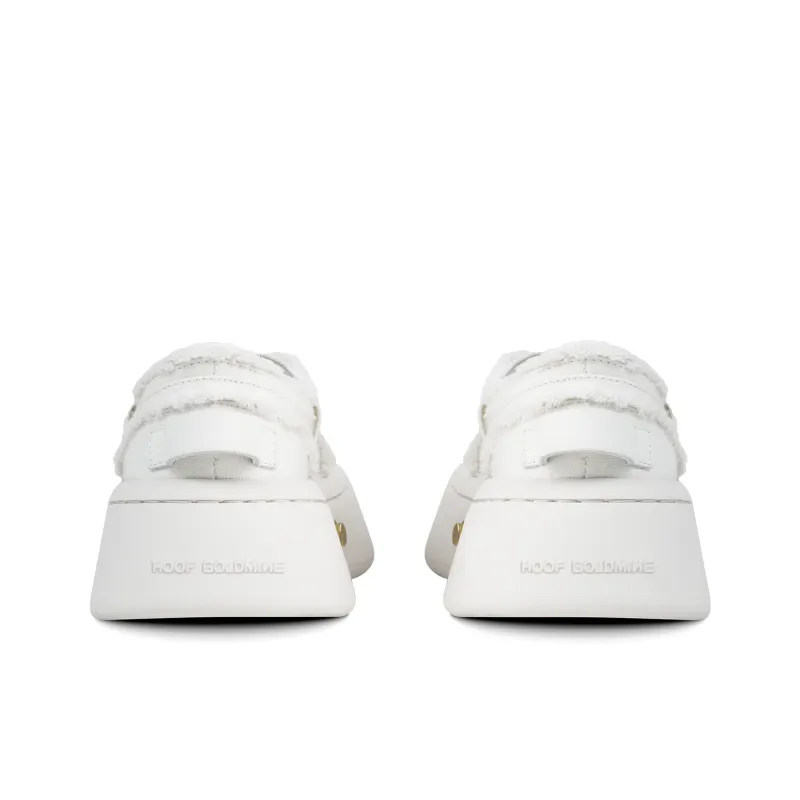 HOOF GOLDMINE 24SSHOOF Horseshoe Shoes | Classic Series 'White Calla Lily' Low Top Canvas Shoes Unisex White-4