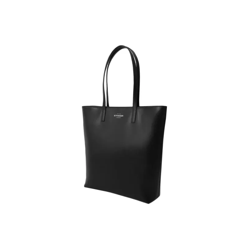 ETTINGER Cow Leather Tote Bag, Shopping Bag, Shoulder Bag, Handbag Women's Black-1