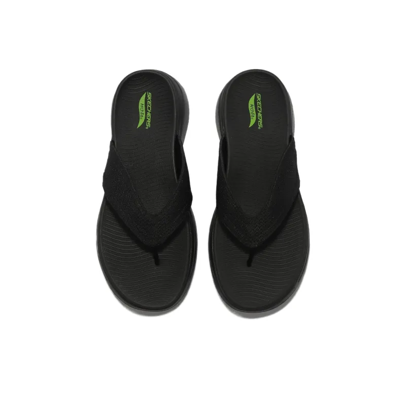 Skechers Go Walk Arch Fit Abrasion-Resistant Slip-Resistant Flip Flops Men's Black-3