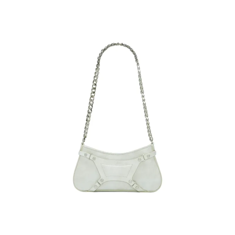 Misbhv Cow Leather Handbag Shoulder Bag Women's  Aged White-3
