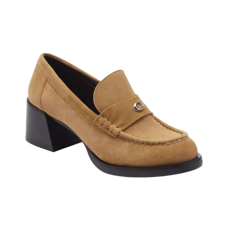 COACH Natalie Loafers 5cm Women's Brown-2