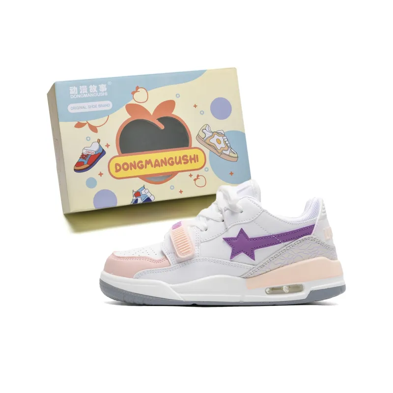 Anime Story Slip Resistant, Abrasion Resistant, Lightweight, Breathable Low Top Skateboard Shoes Unisex Milk White-12